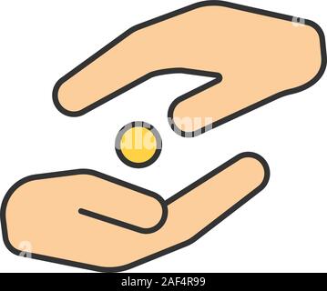 Islamische zakat Farbe Symbol. Spende. Almosen geben. Isolierte Vector Illustration Stock Vektor