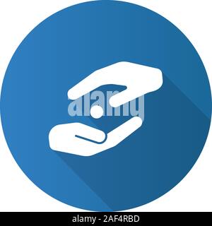 Islamische zakat flache Bauweise lange Schatten glyph Icon. Spende. Almosen geben. Vektor silhouette Abbildung Stock Vektor