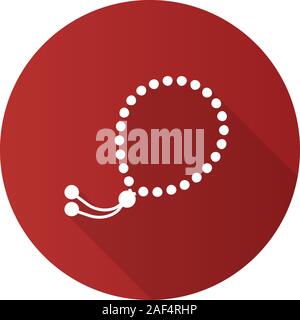 Misbaha flache Bauweise lange Schatten glyph Icon. Dhikr. Tespih. Vektor silhouette Abbildung Stock Vektor