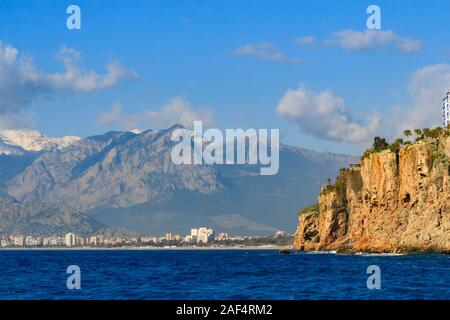 Antalya Blick auf Meer und Berge, Meer in der Türkei Stockfoto