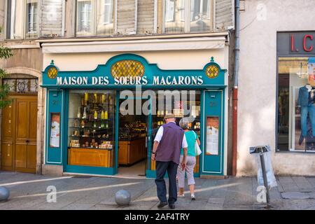 Nancy, Frankreich - 31. August 2019: Der Speicher des Soeurs Macarons in Nancy, Lothringen, Frankreich Stockfoto