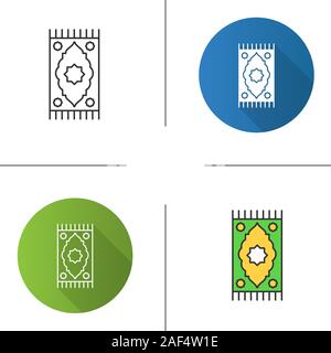Beten mat Symbol. Flache Bauweise, lineare und Farbe Stile. Die islamische Kultur. Teppich. Isolierte Vektorgrafiken Stock Vektor