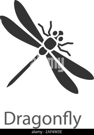 Dragonfly glyph Icon. Insekt. Silhouette Symbol. Negativer Platz. Vektor isoliert Abbildung Stock Vektor