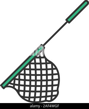 Scoop net Farbe Symbol. Fanggeräte. Hoop net. Isolierte Vector Illustration Stock Vektor