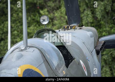 UK, Loughborough, LEICESTERSHIRE - JUNI 2018: Spitfire Mk. IX, Seriennr. EN 398, JE-J persönliche Flugzeug von W/Cdr Johnnie Johnson, kommandierender Offizier der Ke Stockfoto