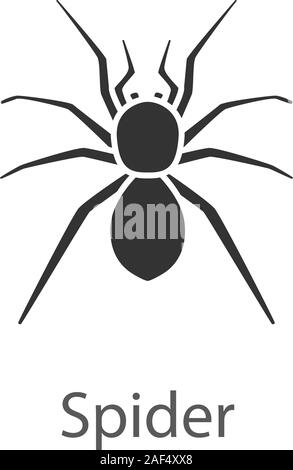 Spider glyph Icon. Spinnen. Silhouette Symbol. Negativer Platz. Vektor isoliert Abbildung Stock Vektor