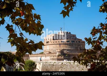 Alte Gebäude in Rom, Engelsburg oder Schloss des Heiligen Engels, Mausoleum von Hadrian, Rom, Italien Stockfoto