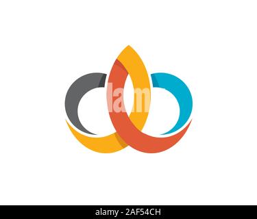 Bunte blau orange Blumen Ribbon Stock Vektor