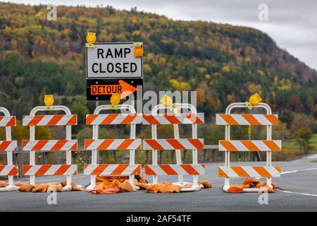 Rampe geschlossen. Schoharie Valley, New York State, USA. Stockfoto