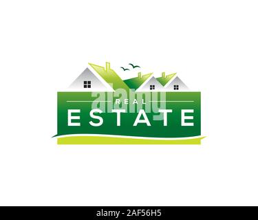Grüne Immobilien logo Stock Vektor