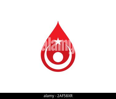Menschliche holding Star innerhalb der roten Flüssigkeit Blut Tropfen Stock Vektor