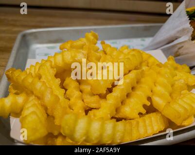 Nahaufnahme der frittierten Kartoffeln von Shake Shack in Las Vegas Stockfoto