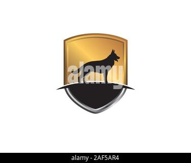 Hund Sicherheit k9 Logo Stock Vektor