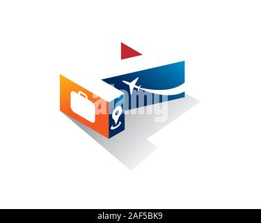 Buchstabe z reisen Logo Stock Vektor