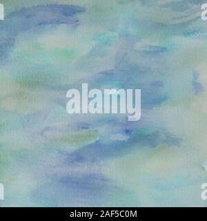Blau und grün Aquarell Hintergründe Flüssigkeit weiche Textur in 12x12 digitale Seite Elemente für Grafik Design, digitale Papier, Handwerk und Abstracts. Stockfoto