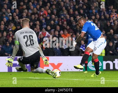 GLASGOW, Schottland - Dezember 12: Während der UEFA Europa League Gruppe G Übereinstimmung zwischen den Rangers FC und BSC Young Boys an Ibrox Stadium am 12. Dezember 2019 in Glasgow, Vereinigtes Königreich. (Foto von MB Media) Stockfoto