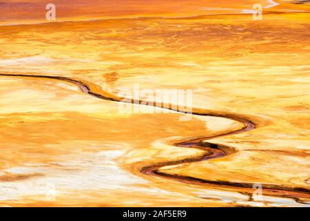 Laguna Miluni ist ein Reservoir gespeist durch eiszeitliche Schmelzwasser aus den Anden Gipfel des Huayna Potosi in den bolivianischen Anden. Wie der Klimawandel die glaci casuses Stockfoto