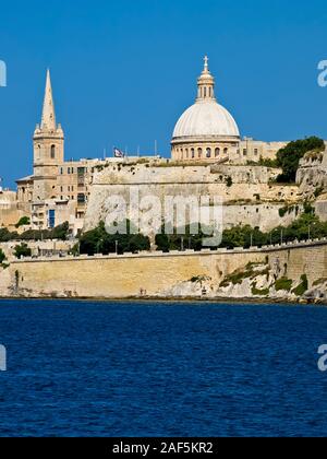 Die Ansicht von Maltas Hauptstadt Valletta, die von der UNESCO als Weltkulturerbe anerkannt wurde. Stockfoto