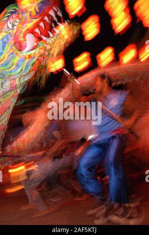Dragon Marionette Tänzer in der chinesischen Neujahr. Stockfoto