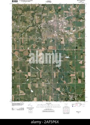 USGS TOPO Map Ohio OH Bryan 20100818 TM Restoration Stockfoto