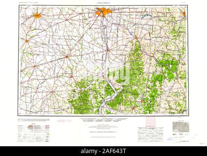 USGS TOPO Karte Ohio OH Columbus 224521 1962 250000 Restaurierung Stockfoto