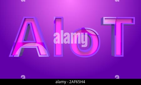 AIOT Text 3D Illustration Stockfoto