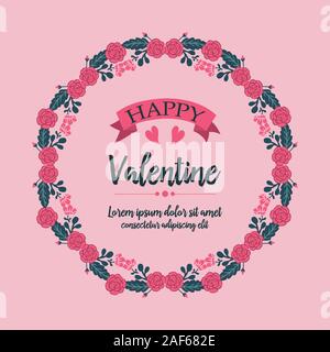 Vintage Valentinstag Grußkarten mit Blumen rosa Rose frames elegant. Vektor Stock Vektor