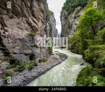 Aare-Schlucht im Haslital Tal oder Hasli Tal, Meiringen, Berner Oberland, Kanton Bern, Schweiz Stockfoto