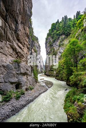 Aare-Schlucht im Haslital Tal oder Hasli Tal, Meiringen, Berner Oberland, Kanton Bern, Schweiz Stockfoto