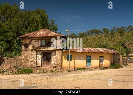 Äthiopien, Tigray, Axum (Aksum), Daero Ella, (Da'ero Ela) öffentlichen Platz, verfallenen Haus Stockfoto