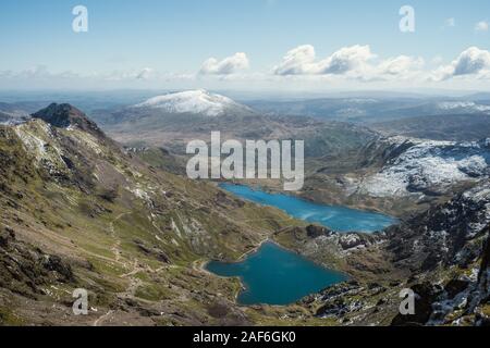 Llyn Llydaw See von Snowdon Mountain Summit Stockfoto