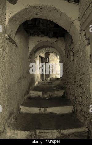 In den Gassen der Stadt Naxos in Griechenland Stockfoto