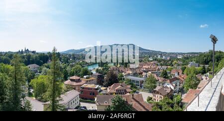 Panorama der Berner Innenstadt und Aare, Schweiz Stockfoto