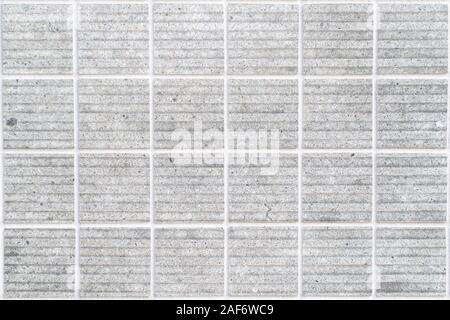 Schmutzig weiß Beton wand Fliese mit 24 Plätzen in rechteckiger Form Stockfoto