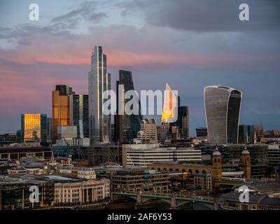 Skyline, Sunset Stadt London, England, UK, GB. Stockfoto