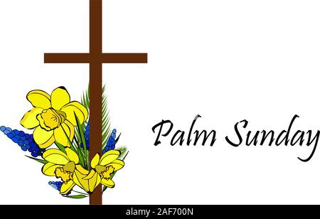 Palmsonntag. In der Woche vor Ostern. Banner oder Karte.. Stock Vektor