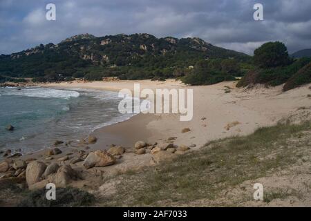 Blick auf Cala Cipolla Strand Stockfoto