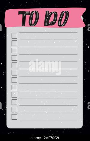 Platz Stil. Vorlage für Agenda, Planer, Checklisten Stock Vektor