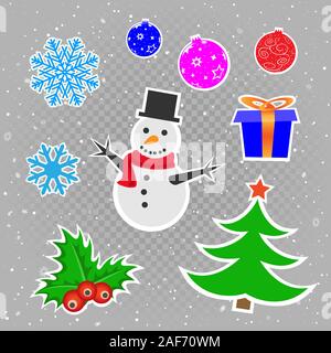 Weihnachten Aufkleber set Stock Vektor