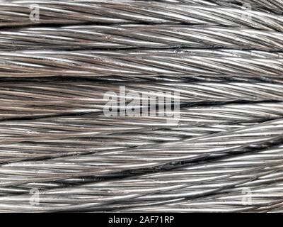 In der Nähe von Metall kabel Spiralkabel industriellen Hintergrund. Stockfoto