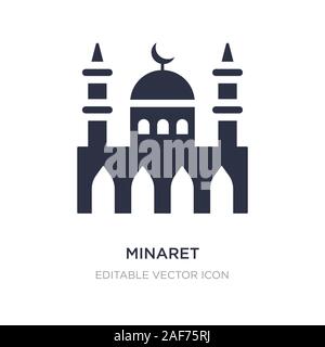 Minarett Symbol auf weißem Hintergrund. Einfaches element Abbildung von Gebäuden Konzept. Minarett Symbol Design. Stock Vektor