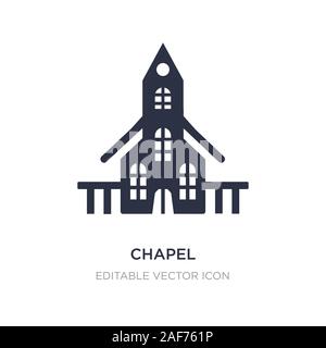 Kapelle Symbol auf weißem Hintergrund. Einfaches element Abbildung von Gebäuden Konzept. Kapelle Symbol Design. Stock Vektor