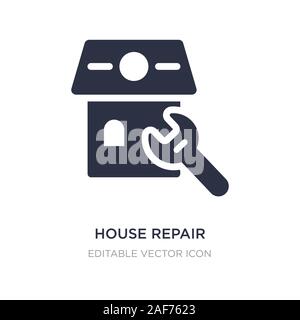 House Reparatur Symbol auf weißem Hintergrund. Einfaches element Abbildung von Gebäuden Konzept. House Reparatur Symbol Design. Stock Vektor