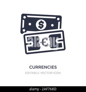 Währungen Symbol auf weißem Hintergrund. Einfaches element Abbildung von Business Konzept. Währungen Symbol Design. Stock Vektor