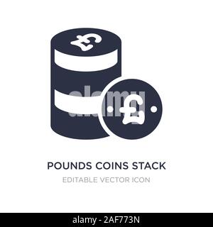 Pfund Münzen stack Symbol auf weißem Hintergrund. Einfaches element Abbildung von Business Konzept. Pfund Münzen stack Symbol Design. Stock Vektor