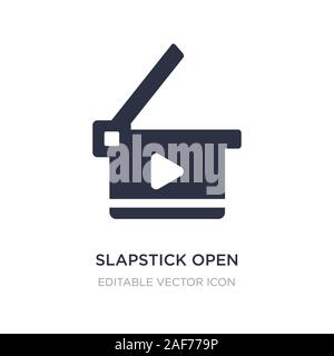 Slapstick öffnen Symbol auf weißem Hintergrund. Einfaches element Abbildung aus Kino Konzept. slapstick öffnen Symbol Design. Stock Vektor