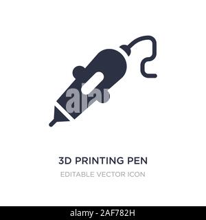 3D-Druck Kugelschreiber Symbol auf weißem Hintergrund. Einfaches element Abbildung von Computer Konzept. 3D-Druck Kugelschreiber Symbol Design. Stock Vektor
