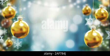 Geschmückten Weihnachtsbaum, Weihnachten Hintergrund, 3D-Rendering Stockfoto