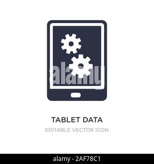 Tablet Daten Einstellungen Symbol auf weißem Hintergrund. Einfaches element Abbildung von Computer Konzept. tablet Daten Einstellungen Symbol Design. Stock Vektor