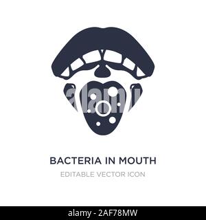 Bakterien im Mund Symbol auf weißem Hintergrund. Einfaches element Abbildung vom Zahnarzt Konzept. Bakterien im Mund Symbol Design. Stock Vektor
